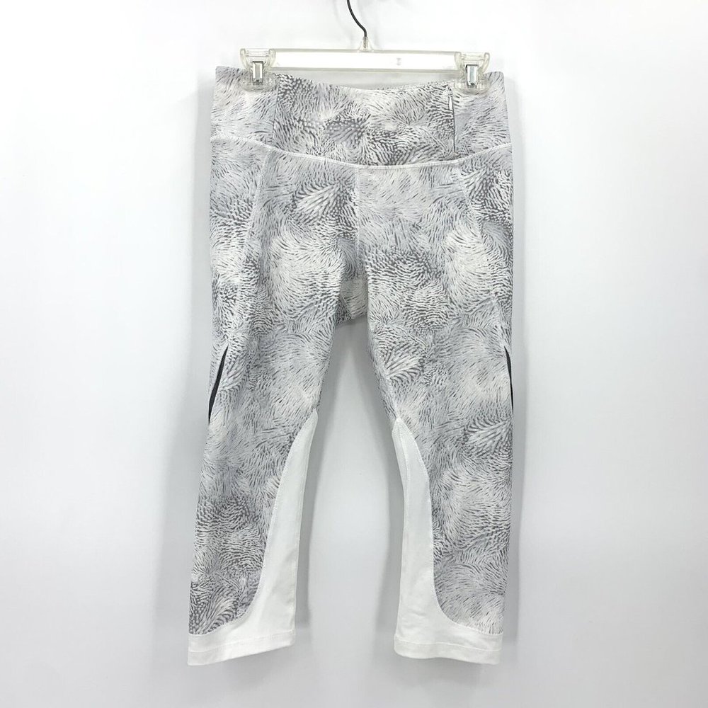 Calia Cropped Leggings Limited Edition Gray White Mesh Panel Womens Medium